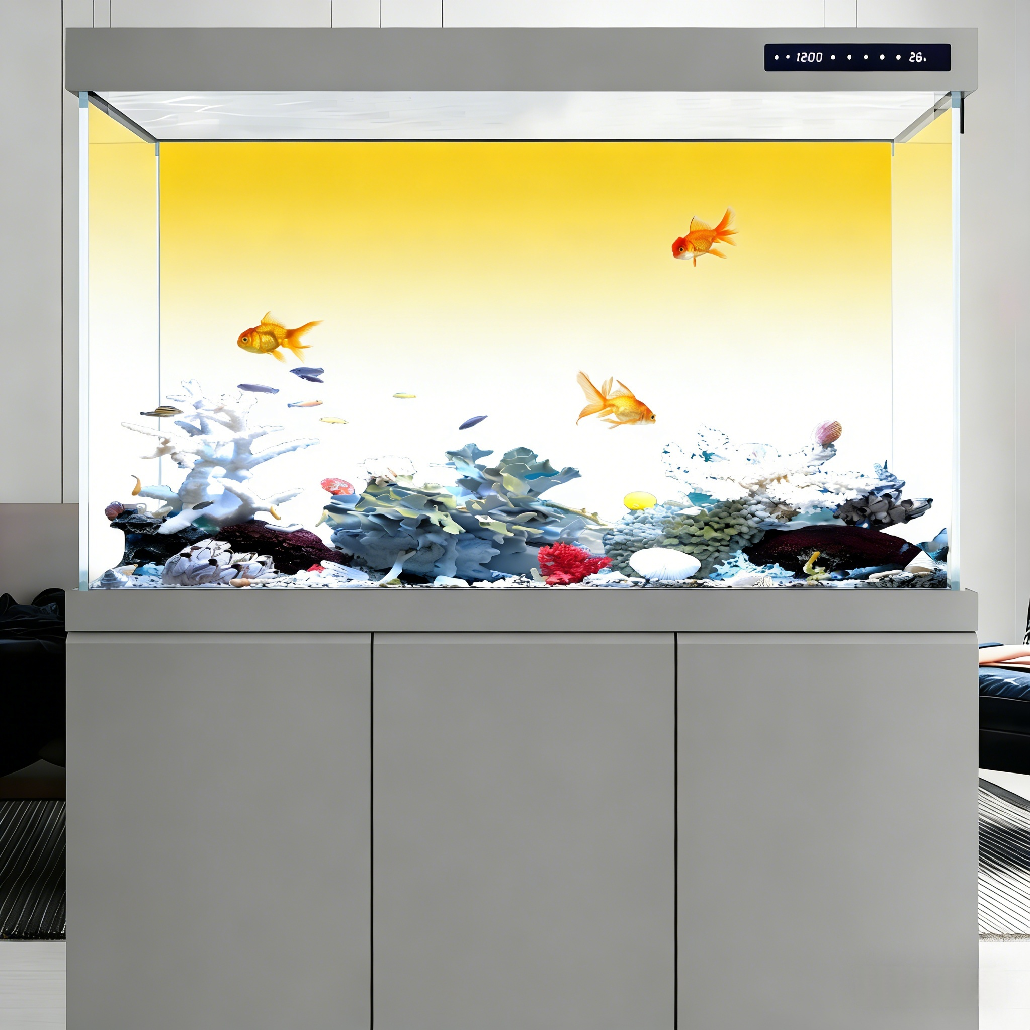 Yellow and White Gradient, Fis – Aquarium Fish Yellow Bewertung und Preis