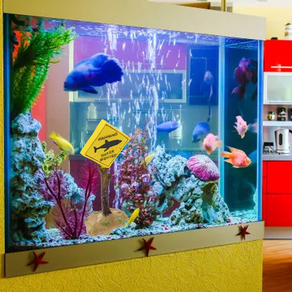 Resin Shark Warning Board Orna – Aquarium Fish Yellow Bewertung und Preis